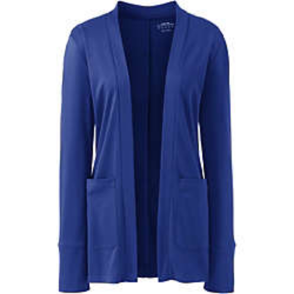 Lands End Women's Plus Size Knit Supima Micro Modal Open Cardigan 2X